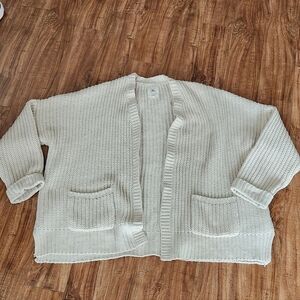 Ripcurl, Large, Oversized Cozy Cream Knit Cardigan Sweater